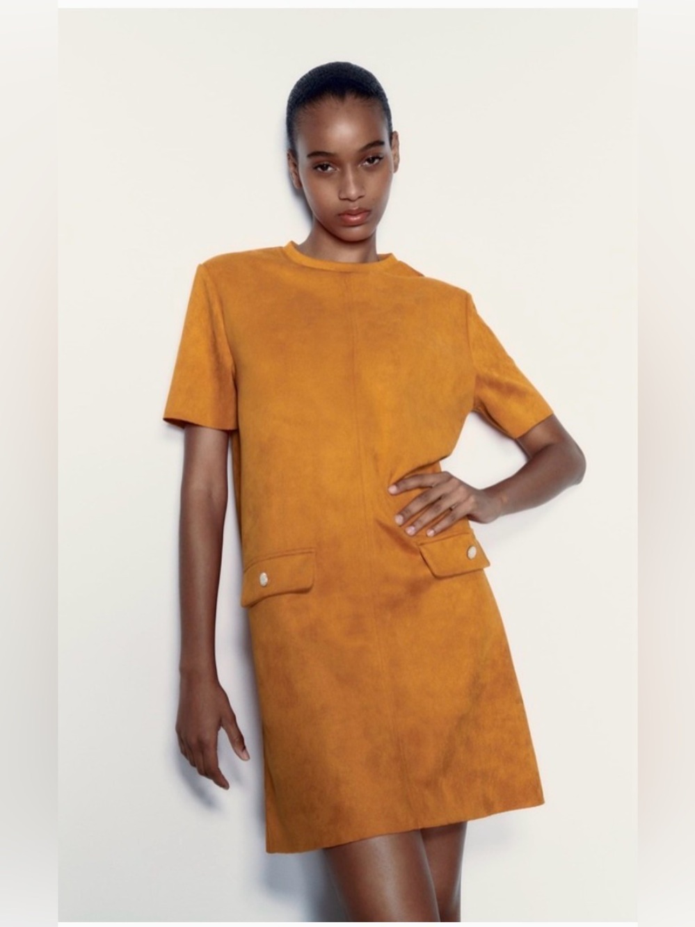 NWT Zara Faux Suede Shift Dress